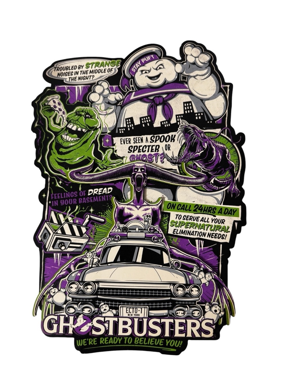 HHN 2024 Ghostbusters Retro Wood Sign Universal Studios NEW